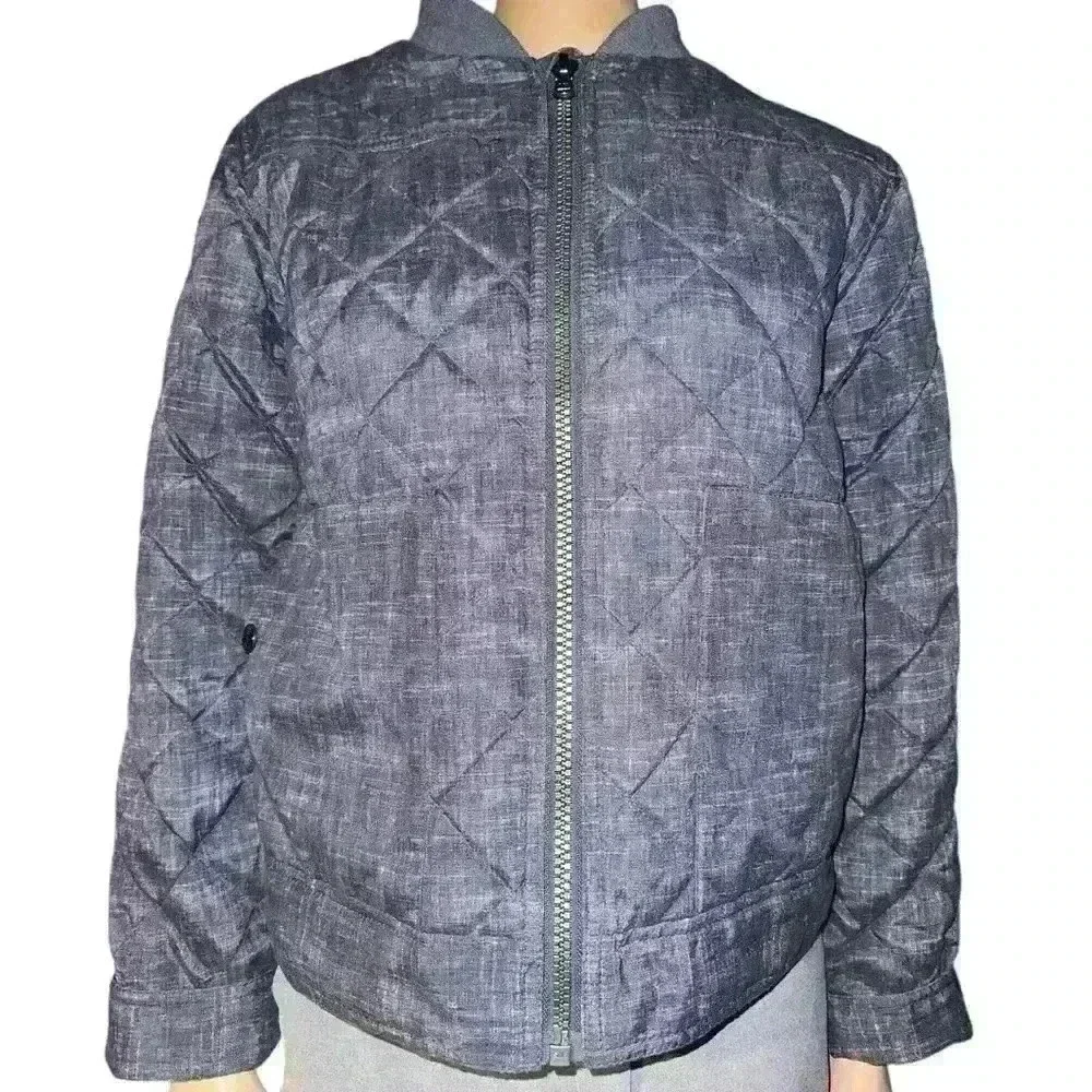Michael Kors boys Stylish Quilted Bomber Jacket Orange Lining jacket size 18/20